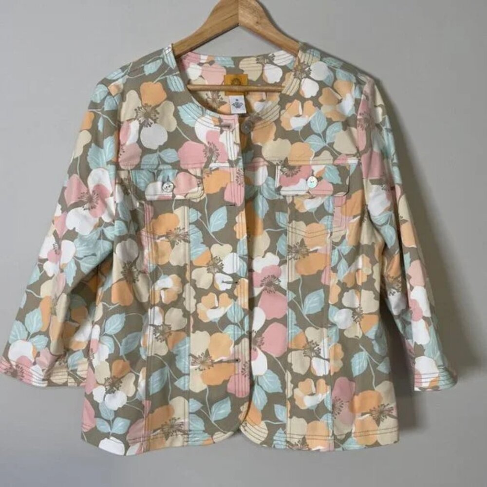 RUBY ROAD | JACKET TOP SIZE 16 3/4 SLEEVES